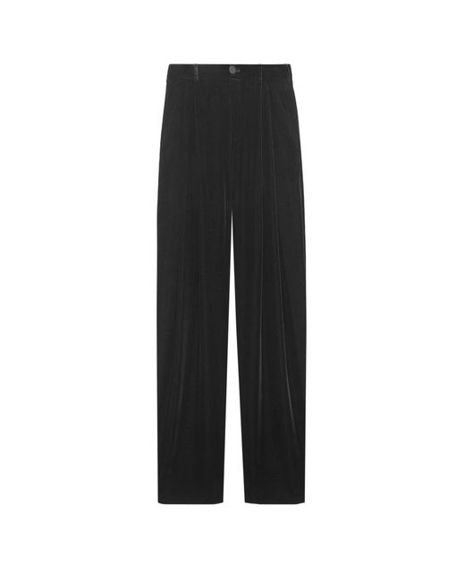 Saint Laurent Black Chenille Trouser With Frontal Pinces for men