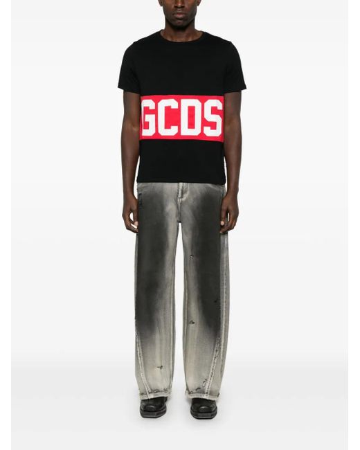 Maglietta Con Logo di Gcds in Black da Uomo