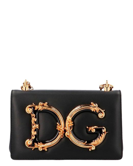 Dolce & Gabbana Black Dg Girls Crossbody Bags