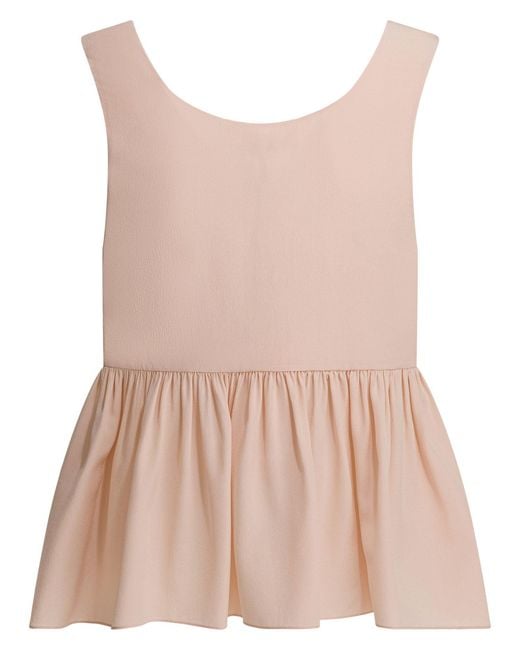 Chloé Pink Silk Crepe De Chine Top