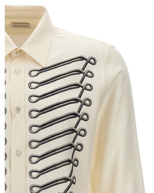 Alamari Print Shirt Camicie Multicolor di Alexander McQueen in White da Uomo