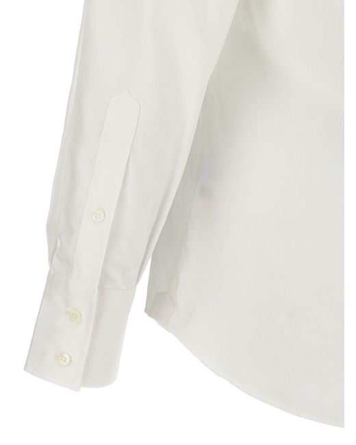 Poplin Shirt Camicie Bianco di Brunello Cucinelli in White da Uomo