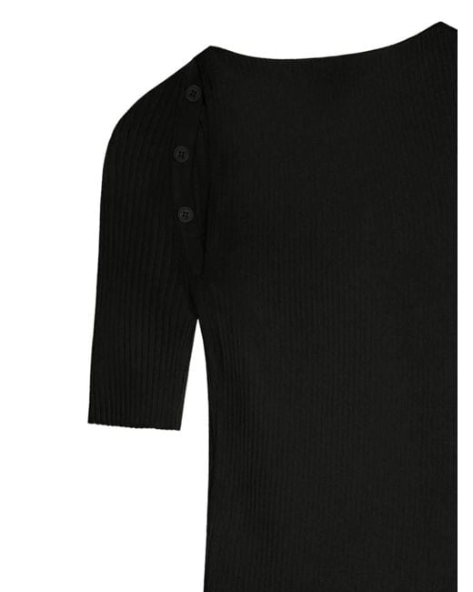 Courreges Black Short Dress With Halter Neck