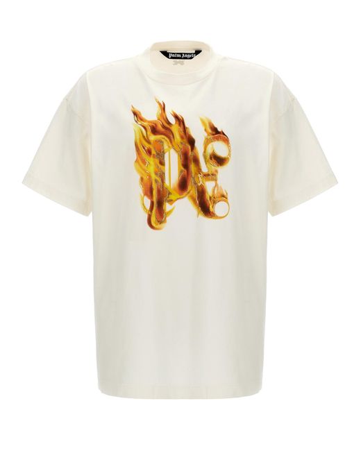 Palm Angels White Burning Monogram Sweater, Cardigans for men