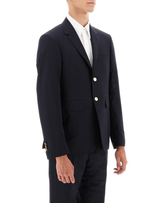 Thom Browne Blue Fit 1 Single Breasted 4 Bar Wool Blazer for men