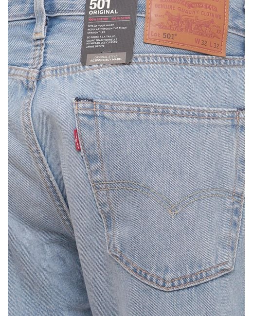 Jeans 501 Original con targhetta iconica di Levi's in Blue da Uomo