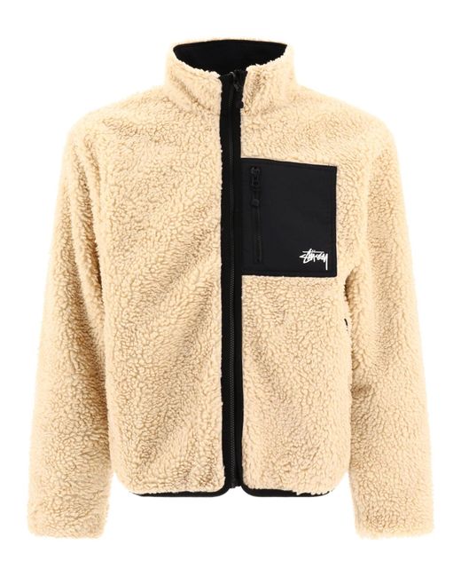 Giacca reversibile "sherpa" di Stussy in Natural da Uomo