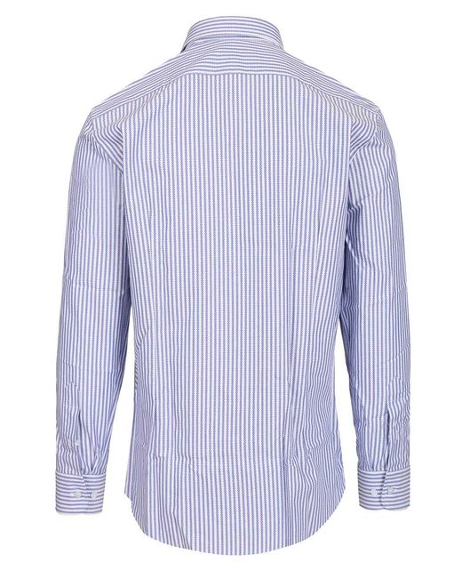 Etro Blue Popline Shirt Shirts Multicolor for men