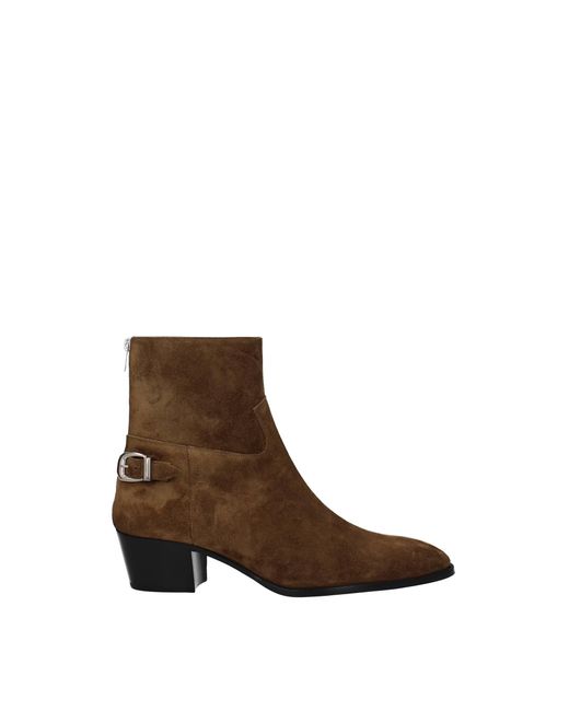 Céline Brown Ankle Boot Isaac Suede Taupe for men