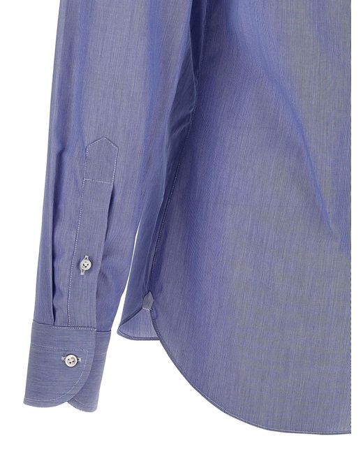 Borriello Blue Falso Unito Shirt, Blouse for men