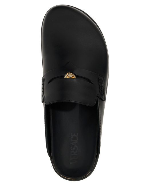 Versace Black Medusa Flat Shoes for men
