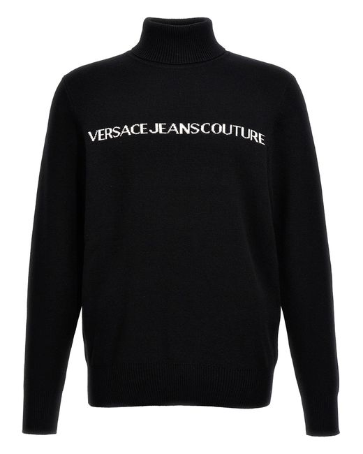 Versace Black Logo Intarsia Sweater Sweater, Cardigans for men