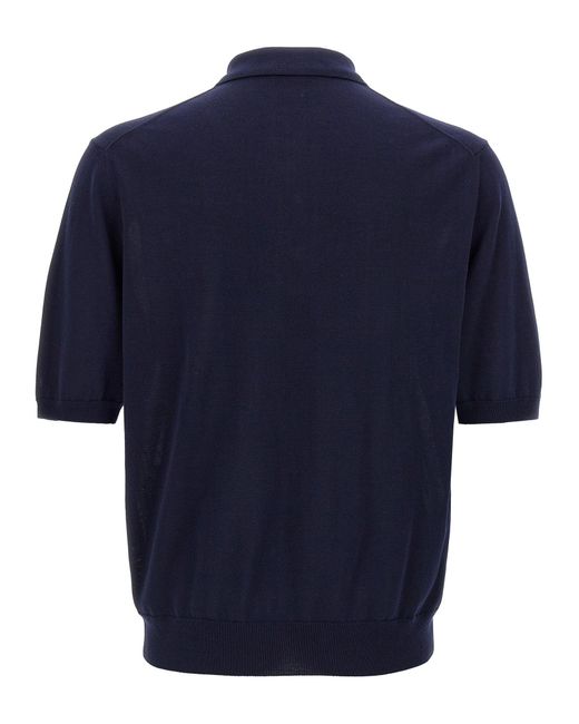 Zanone Blue Cotton Shirt Polo for men