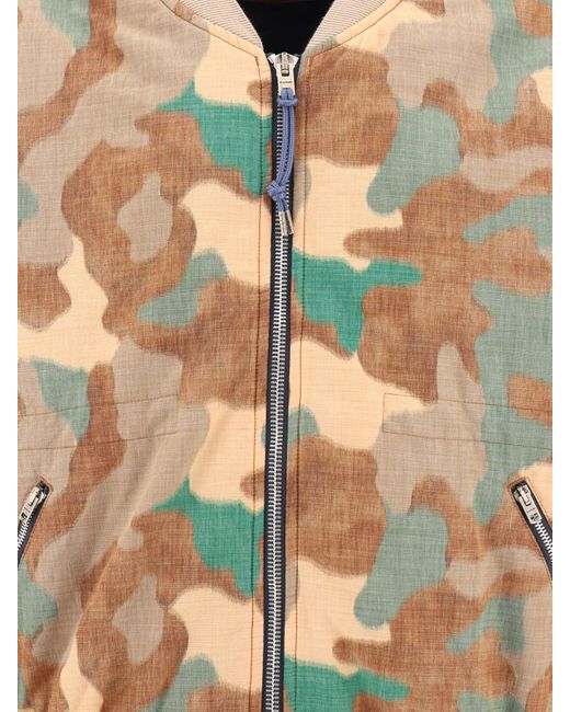 Acne Multicolor Logo Patch Camouflage Bomber for men