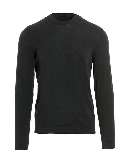 Drumohr Black Frost Cotton Sweater for men