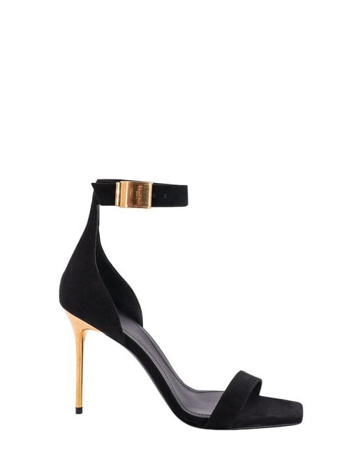 Balmain Black Suede Sandals With 110 Mm Strap