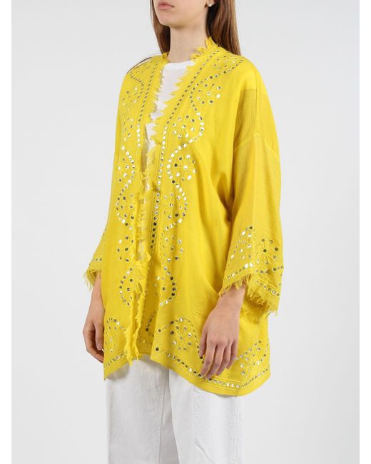 Within embroidered cardigan di P.A.R.O.S.H. in Yellow