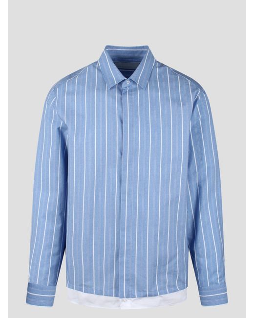 Loose double layer long sleeve shirt di Neil Barrett in Blue da Uomo