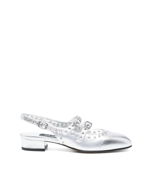 CAREL PARIS White Leather Ballet Flats