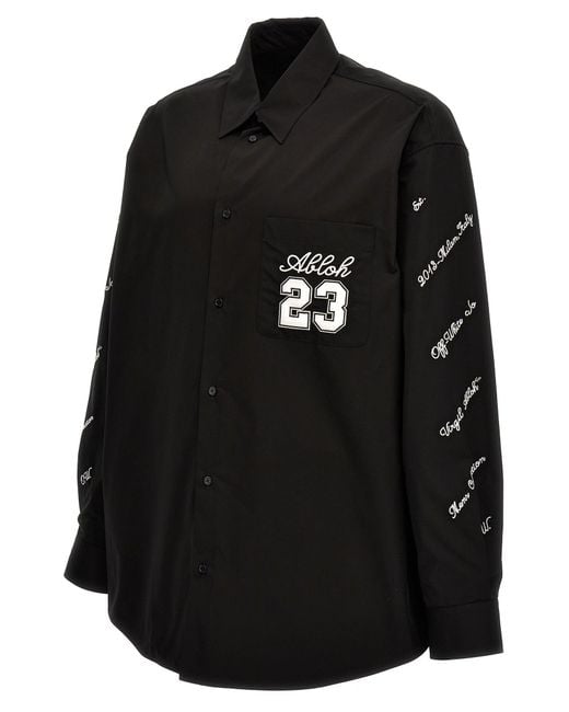 Off-White c/o Virgil Abloh Black 23 Logo Heavycoat Shirt, Blouse for men