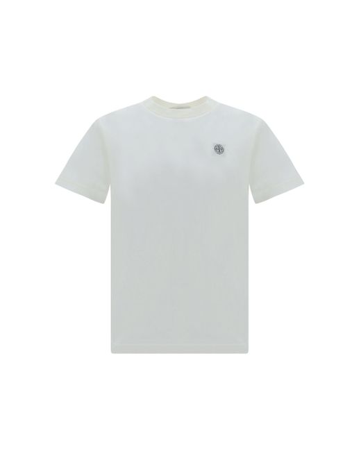 T-Shirt di Stone Island in White da Uomo