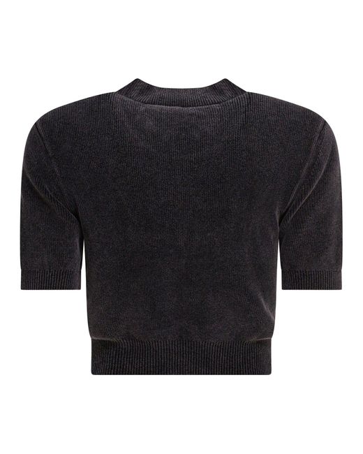 Cropped Crew Neck T-Shirt T-Shirts Nero-Donna di Alexander Wang in Black