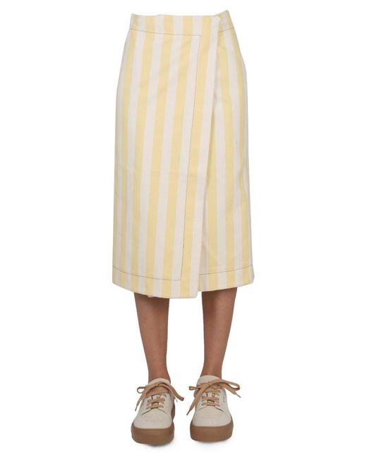 Sunnei Natural Striped Pattern Skirt