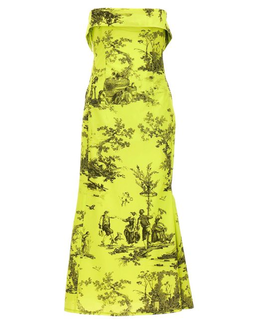 Philosophy Yellow Toile De Jouy Print Dress