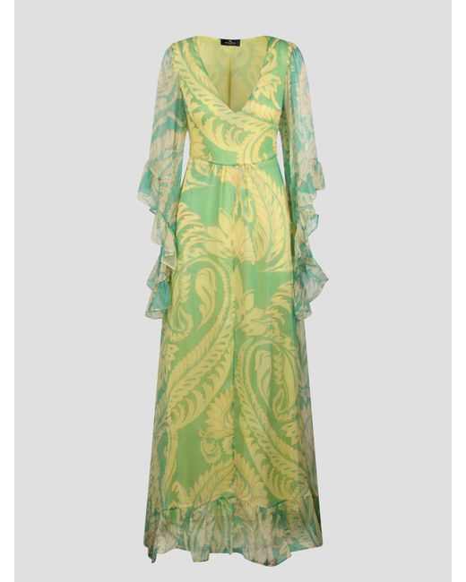 Printed tulle dress di Etro in Green