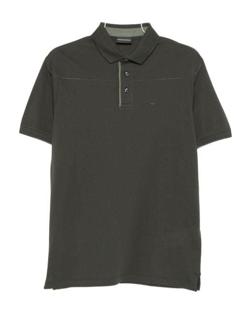Emporio Armani Green Logo Cotton Polo Shirt for men
