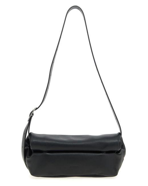 Jil Sander Black 'Rollup' Small Handbag