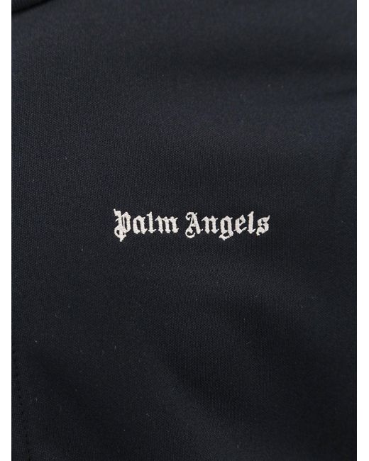 Palm Angels Blue Sweatshirt With Classic Logo Embroidery for men