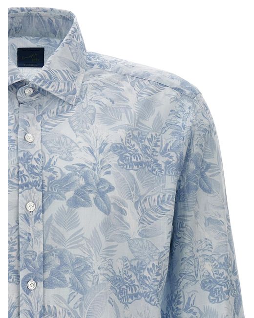 Barba Napoli Blue Floral Print Shirt Shirt, Blouse for men