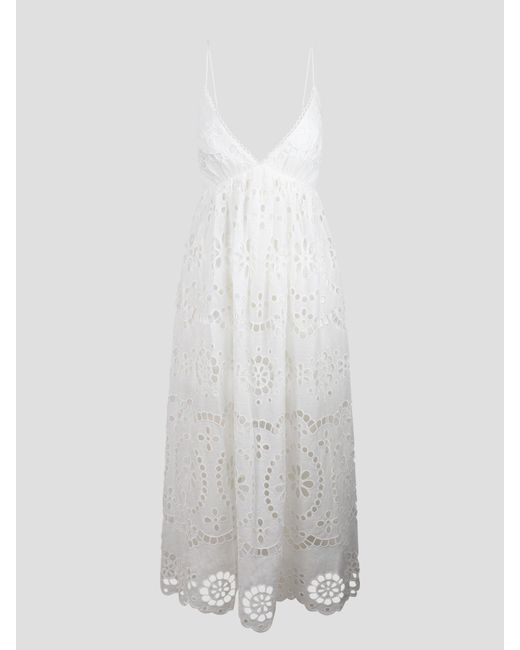 Lexi embroidered slip dress di Zimmermann in White
