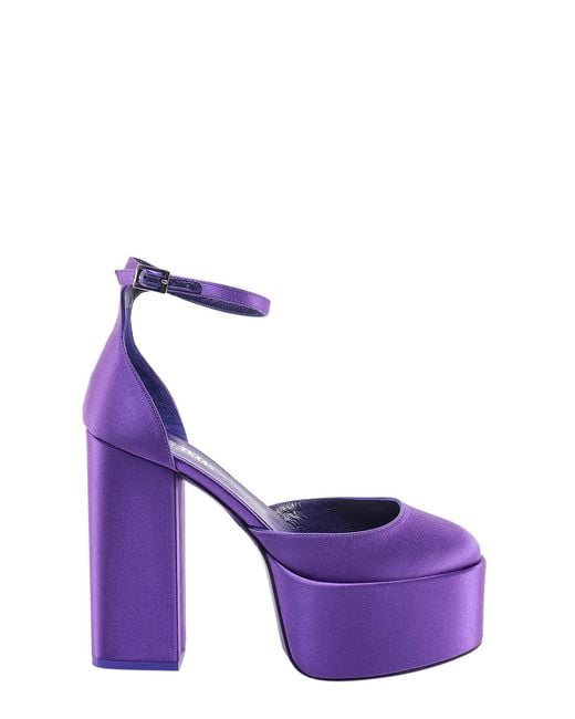 Paris Texas Purple Satin Sandals
