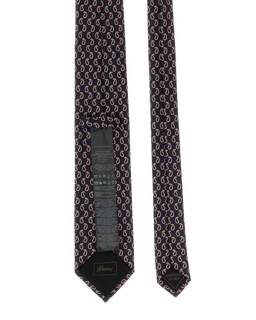 Jacquard Tie Cravatte Blu-Uomo di Brioni in Black da Uomo