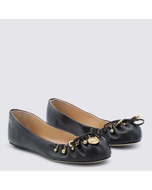 Chloé Blue Flat Shoes Blacks And Greys
