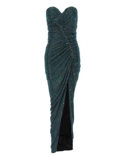 Alexandre Vauthier Green All Over Rhinestone Dress Dresses Light Blue