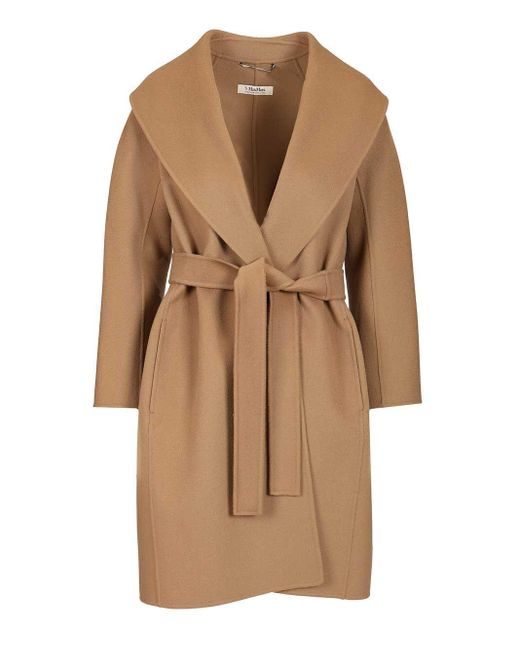 Max Mara Brown Double Wool Dressing Gown Coat Coats