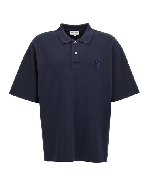 Maison Kitsuné Blue 'Bold Fox Head' Polo Shirt for men