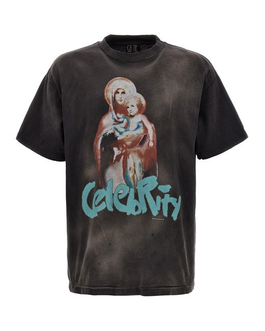 SAINT Mxxxxxx Black Celebrity T-Shirt for men