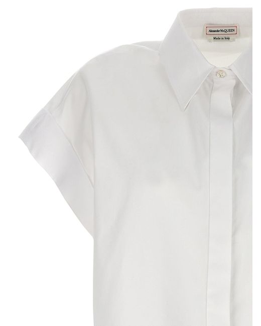 Cropped Shirt Camicie Bianco di Alexander McQueen in White