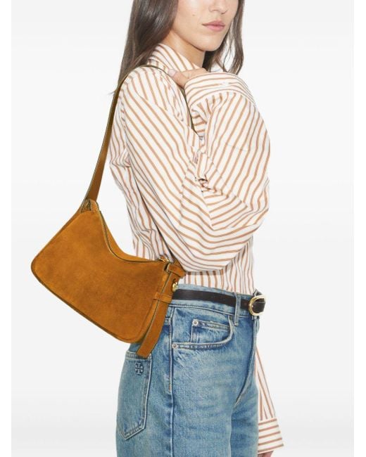 Tory Burch Brown Romy Suede Leather Shoulder Bag