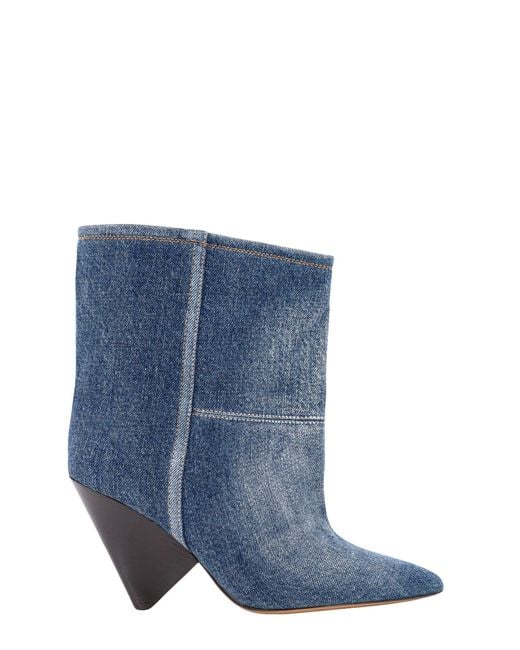 Isabel Marant Blue Miyako Two-tone Denim Ankle Boots
