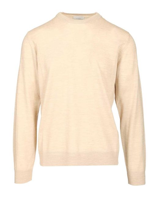 Ballantyne Natural Crew Neck Sweater Knitwear White for men