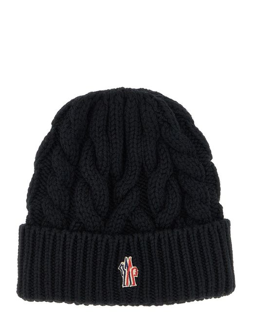 Braided Wool Beanie Cappelli Nero-Donna di Moncler in Black