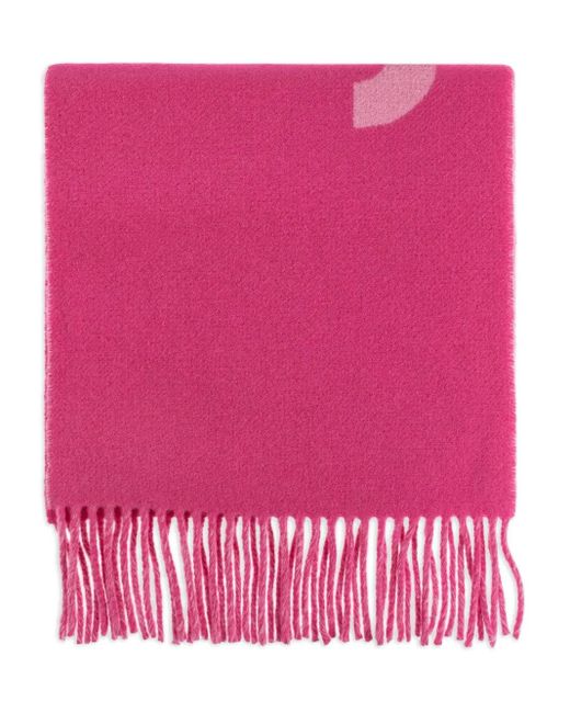Jacquemus Pink Scarf With Logo And Fringe
