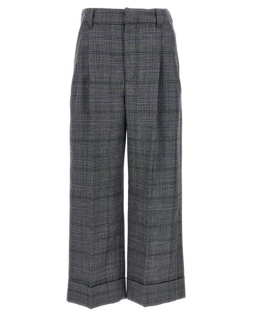 Brunello Cucinelli Gray Pied De Poule Wool Pants