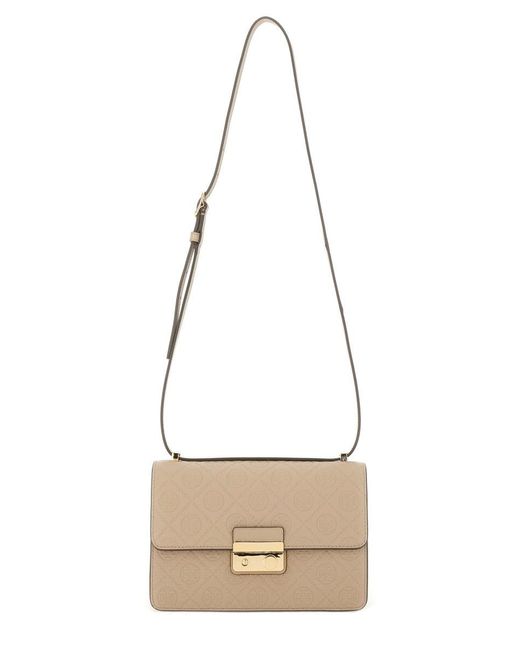 Tory Burch Natural "T Monogram" Shoulder Bag