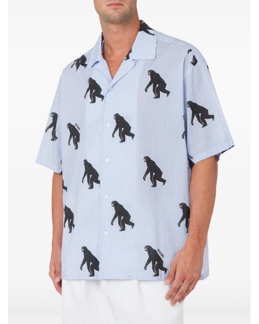 Moschino Blue Graphic Print Shirt